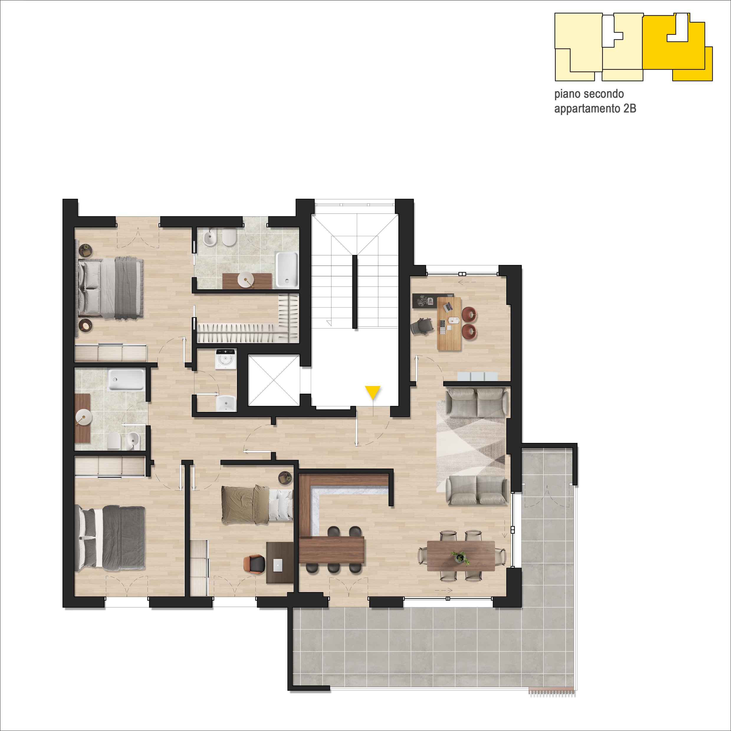 planimetria Residenza del Sole Corciano appartamento 2b
